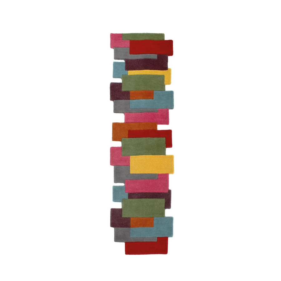 Flair Rugs Wollteppich Collage Mehrfarbig Modern Abstract B: 66 cm, L: 300 cm - Bild 2