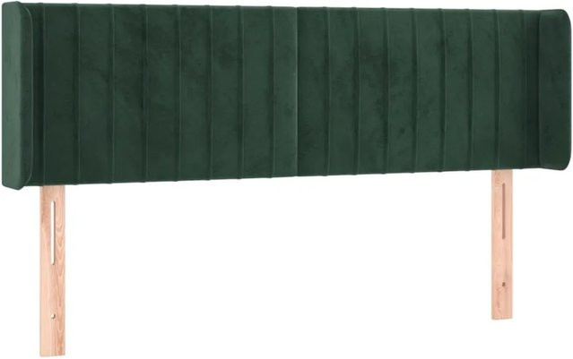 vidaXL LED Kopfteil aus Samt in Dunkelgrün mit USB-Ladeport und integrierter Beleuchtung, B/H: 147 x 88 cm, Tiefe: 16 cm - Bild 1