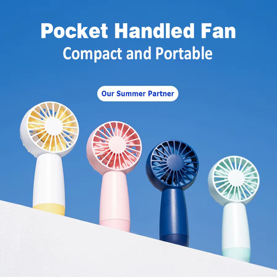HAOYUNMA Tragbarer Mini Handventilator mit 1500mAh Akku, Wiederaufladbarer USB-Ventilator in Weiß, 3 Stufen, Gewicht: 90g - Bild 5