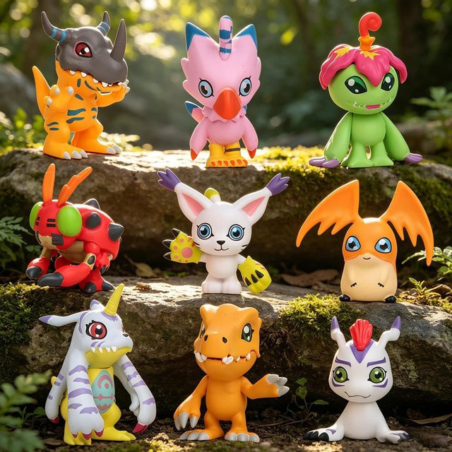 Bandai Digimon Adventure Anime-Figuren-Set, 9-teiliges Set, Digitale Monster-Puppen - Bild 1