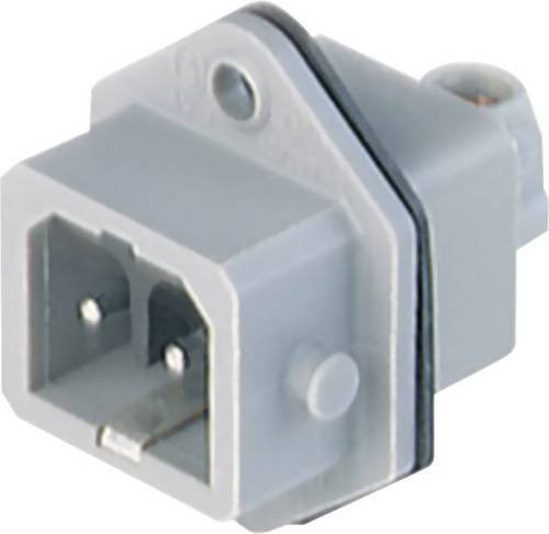 Hirschmann 932 048-106-1 STASEI Netz-Steckverbinder Stecker, vertikaler Einbau, 16A, Grau - Bild 1