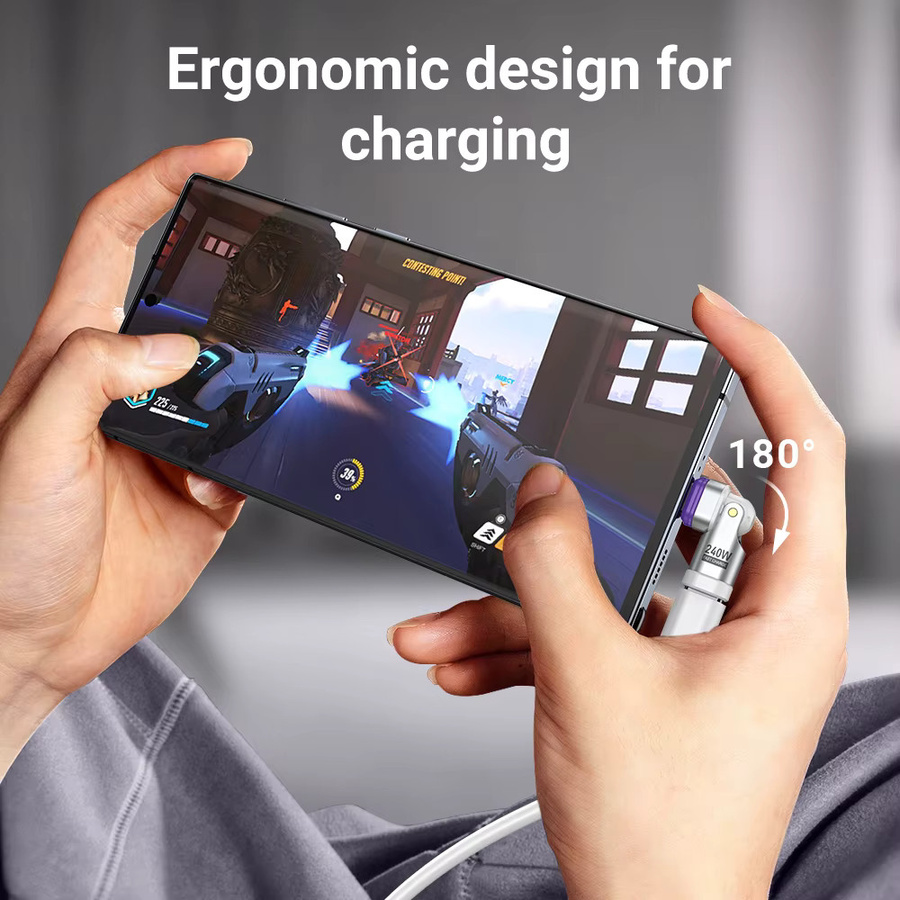 AUFU Magnetischer USB C OTG Adapter 16pin 240W Schnellladegerät Konverter für iPhone 16 15 und Macbook in Weiß/Silber - Bild 5