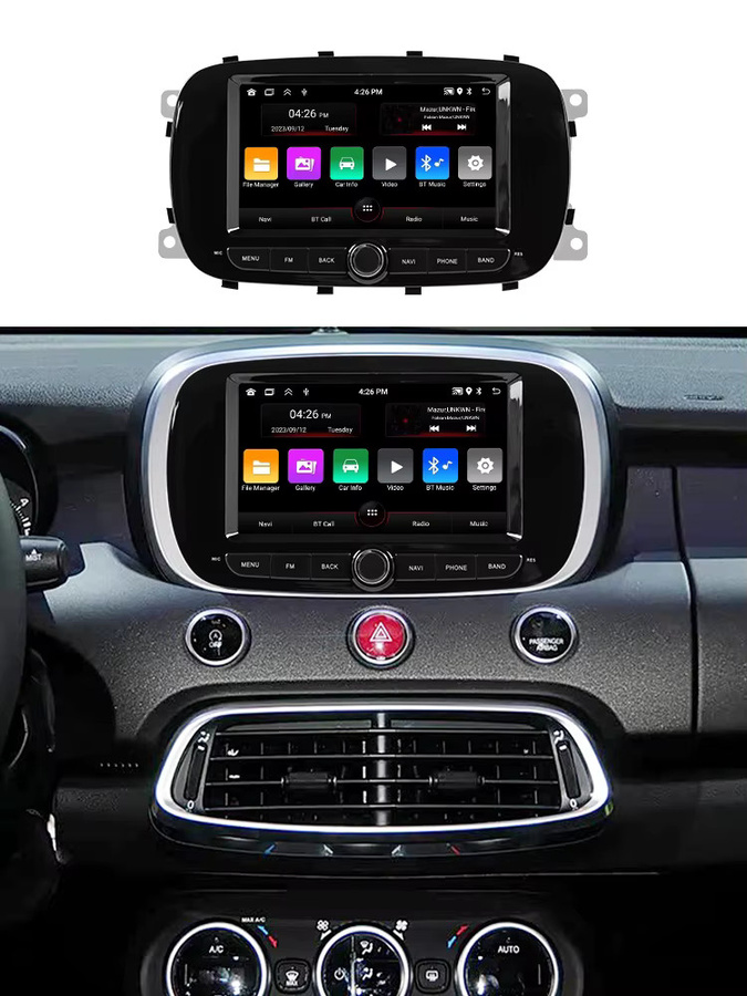 NAVIFANS Android 15 Multimedia Player für Fiat 500x (2014-2020) mit Carplay, Android Auto, WIFI und GPS Navigation in Schwarz - Bild 6