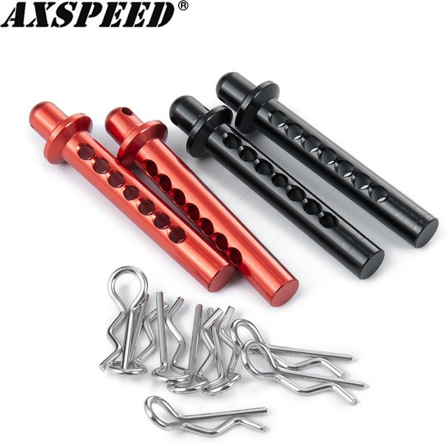 AXSPEED Aluminium-Körperpfostenhalterungen, 1 Paar, Rot, Metall - Bild 1