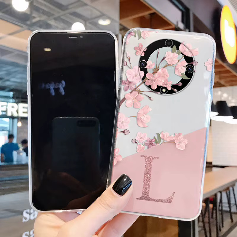 Transparentes Silikon Handycase mit Blumen-Design für Huawei Honor X9a X9b X9c X30 Magic 5 6 7 50 Lite und Nova 8i - Bild 2