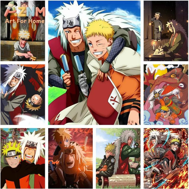 KAYOU Wandgemälde Naruto und Jiraiya in Mehrfarbig als Heimdekoration und Geschenk für Kinder - Bild 1