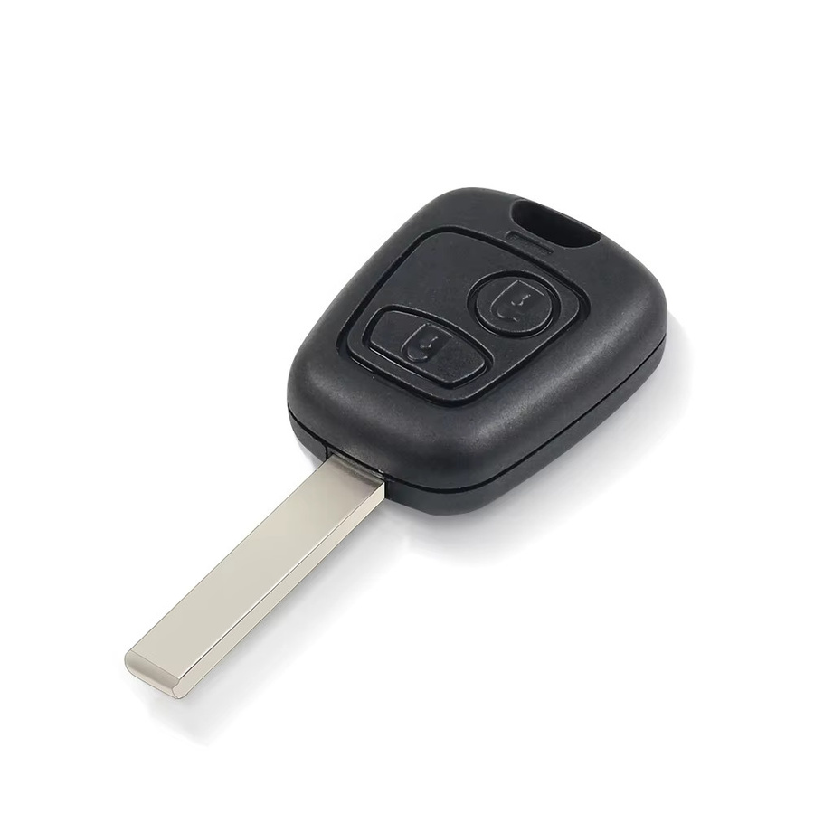 KEYYOU Auto Schlüssel Gehäuse mit 2 Tasten und HU83/VA2 Klinge für Toyota AYGO, Citroen C1 C2 C3 und Peugeot 307 107 207 407, Schwarz - Bild 2