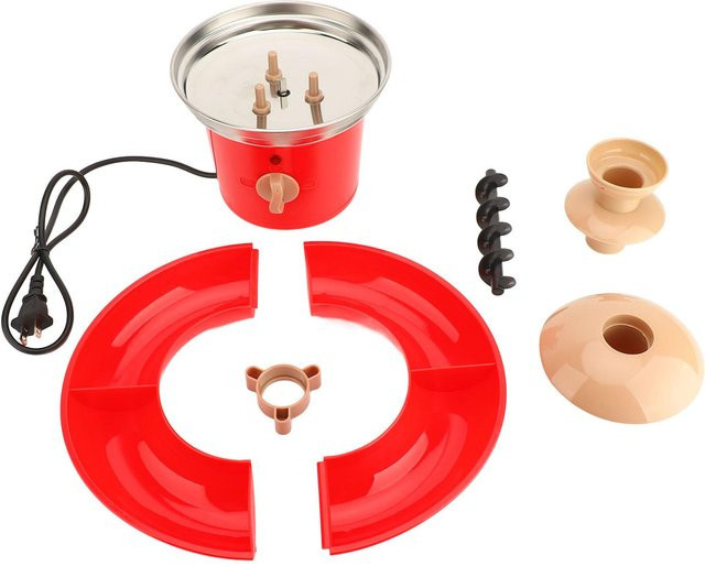 OutsideWorld Elektrischer Schokoladenbrunnen in Rot mit 3 Stufen für Fondue und Partys, 30W - Bild 1