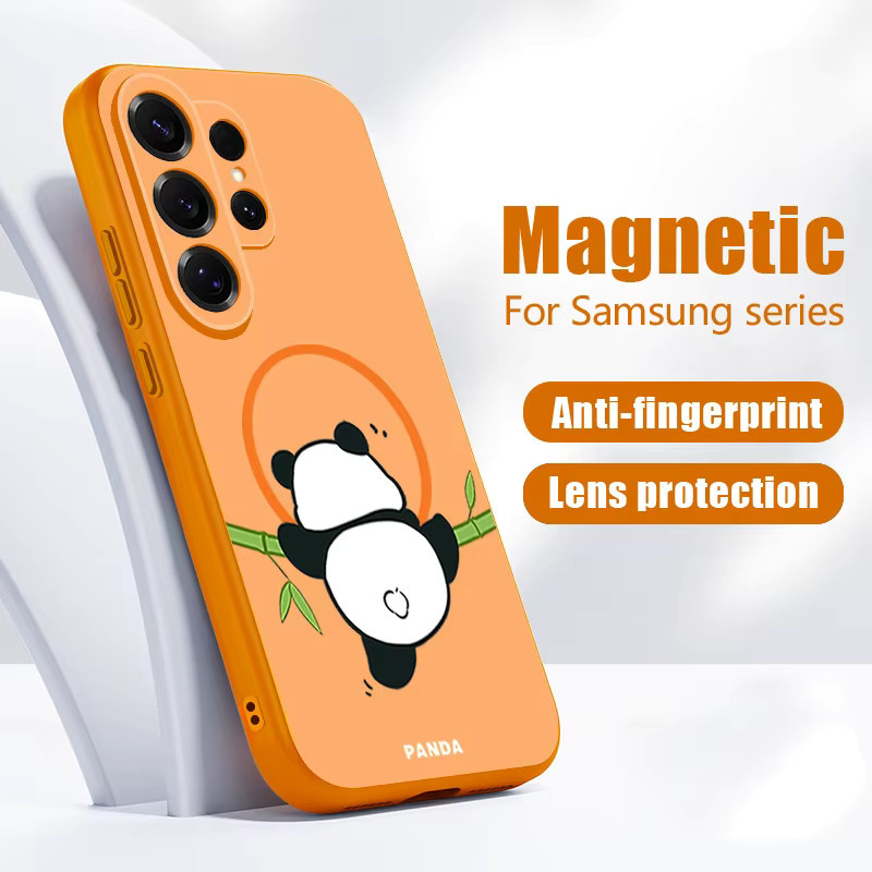 Magnetische Handyhülle mit Panda-Muster für Samsung Galaxy S26 S25 S24 S23 S25 Ultra S24 FE A56 A37 A17 A55 A36 A16 A15 5G in Schwarz - Bild 4
