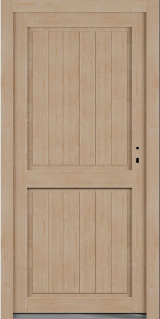 Roro Nebeneingangstür OHE 1003 Fichte mit 5 Glasfeldern, Farbe Beige/Braun, B: 98 cm, H: 198 cm, DIN Rechts - Bild 1