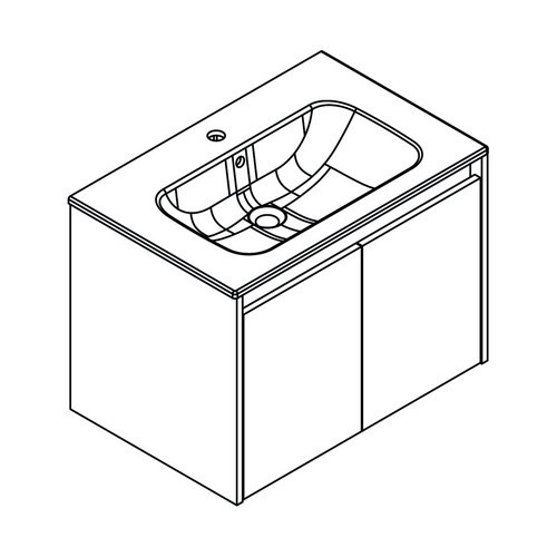 Fackelmann Waschtisch-Set Compact Line in Kaschmir Grau mit 2 Türen und Soft-Close, B/H/T: 71 x 51,5 x 46,5 cm - Bild 2