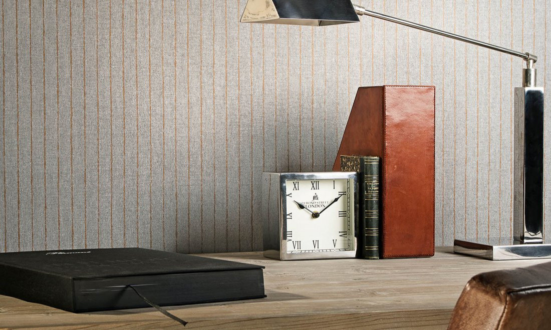 Flamant Wallpaper Craie Bristol Vlies Tapete in Braun mit modernem Streifenmuster und abstraktem Design - Bild 1