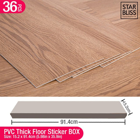 36 Stück XBLOOM Selbstklebende Boden- und Wandaufkleber in Holzmaserung, Modernes PVC Design, Farbe: Braun