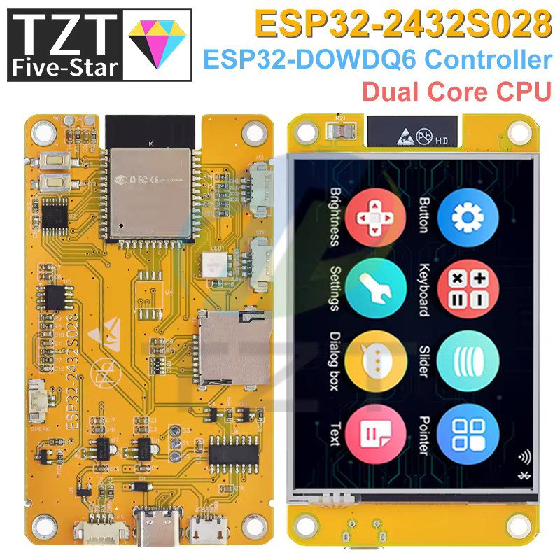 TZT ESP32 LVGL Entwicklungsboard mit 2,8 Zoll LCD TFT-Modul, WLAN und Bluetooth, Smart Display Bildschirm mit Touchfunktion - Bild 6