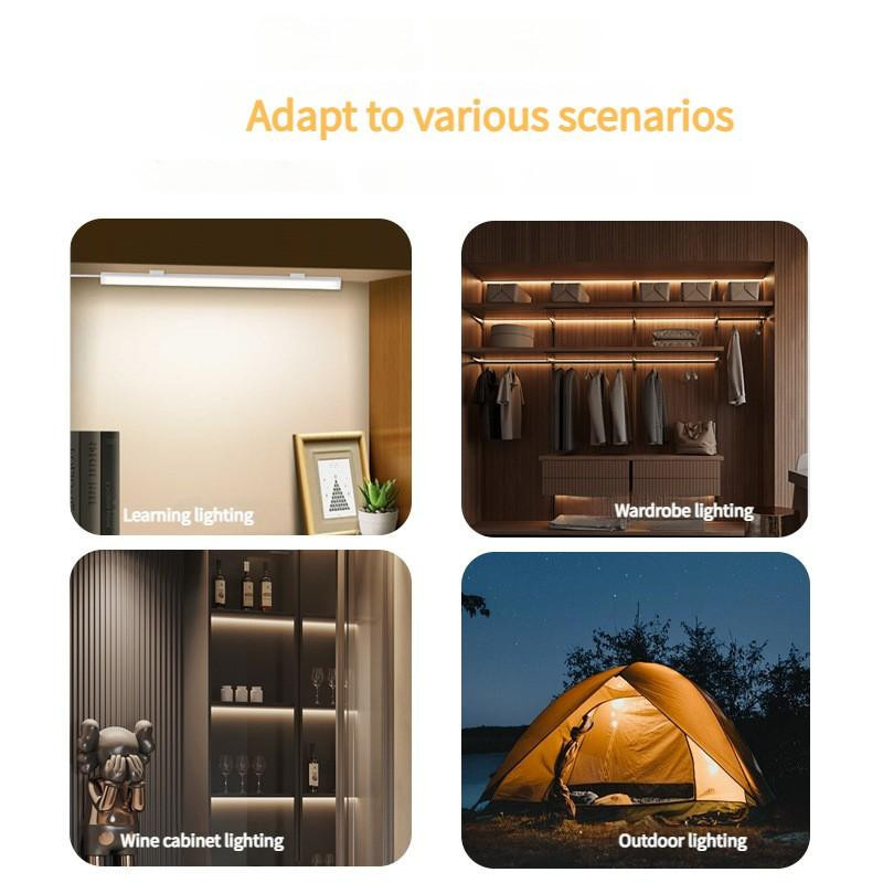 YJMP Super Lighting LED Nachtlicht mit USB-Anschluss, dimmbar und mit 3 wechselbaren Farben, inklusive Magnetstreifen, Farbe: Weiß, Länge: 20 cm - Bild 2