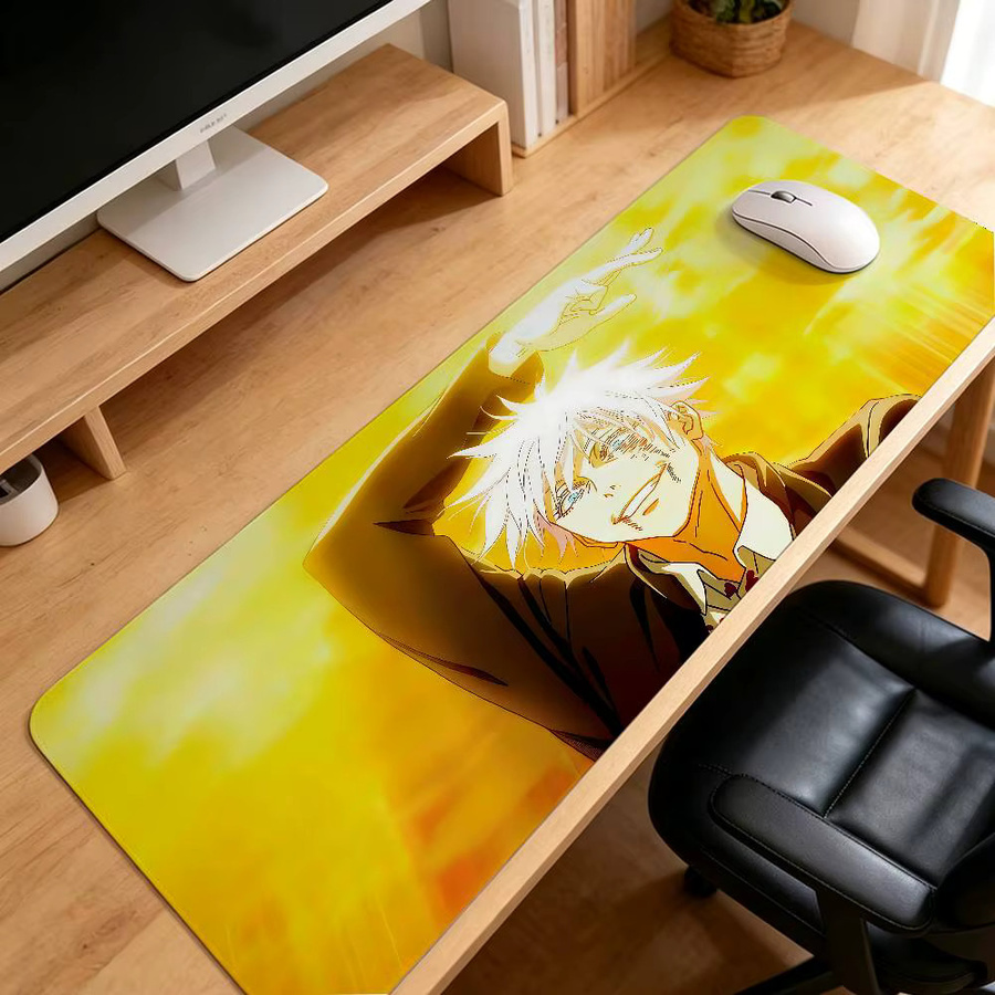 Bilibili Satoru Gojo Gaming-Mauspad, rutschfeste Schreibtischunterlage mit genähtem Rand für Computer und Tastatur - Bild 4