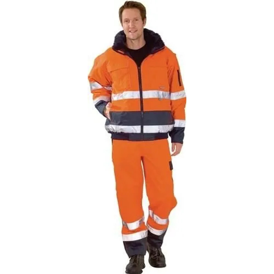 Planam Warnschutz Comfortjacke in Orange und Marine, Größe M, nach EN ISO 20471 Klasse 3 - Bild 2
