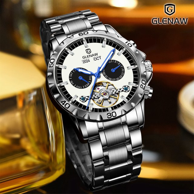 GLENAW Design Automatik-Armbanduhr, Edelstahl, Herren - Bild 1