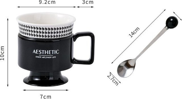 Hochwertige Keramiktasse von Yiran Furniture in Weiß oder Schwarz, 350,5 ml - Bild 1
