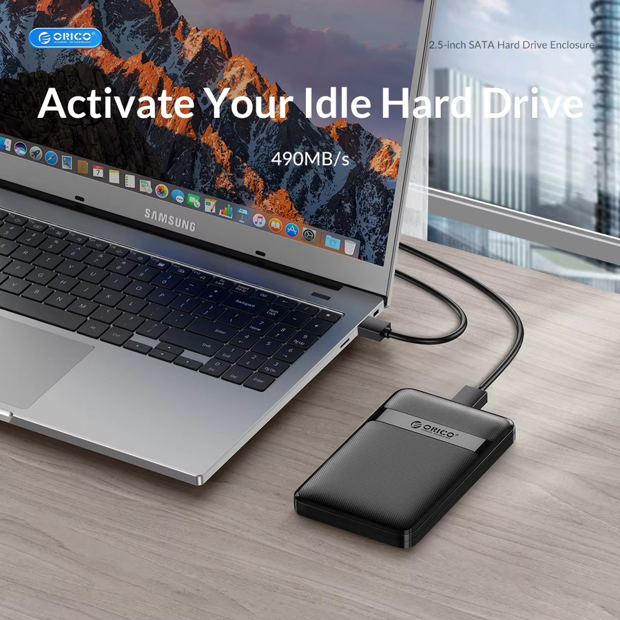 ORICO Externes 2,5 Zoll Festplattengehäuse USB zu SATA 5Gbps für SSD und HDD bis 6TB, Schwarz - Bild 3