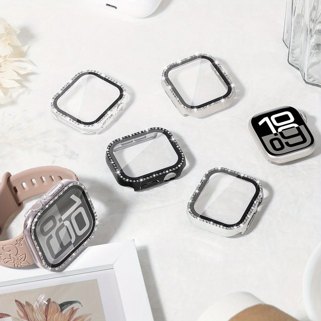 Glas + Diamantabdeckung für Apple Watch, Diamant, Kristall, Unisex - Bild 1