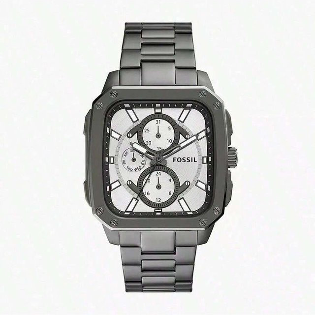Fossil Armbanduhr Edelstahl, schwarzes Zifferblatt, Herren - Bild 1