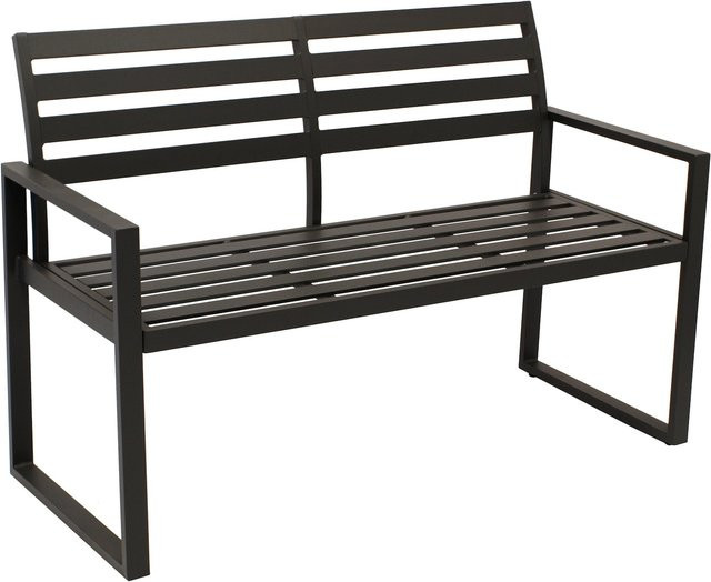 DEGAMO 2-Sitzer Gartenbank ATLANTA aus Aluminium in Schwarz Matt - Bild 1