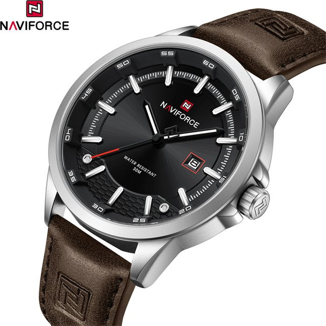 Naviforce Armbanduhr, Quarz, Leder, Schwarz, Herren - Bild 1
