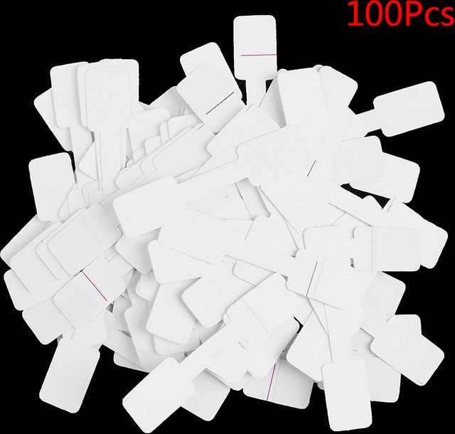 JETTING Schmuck Etiketten aus Papier als leere Preisschilder mit Halskette in Weiß (100 Stück) - Bild 1