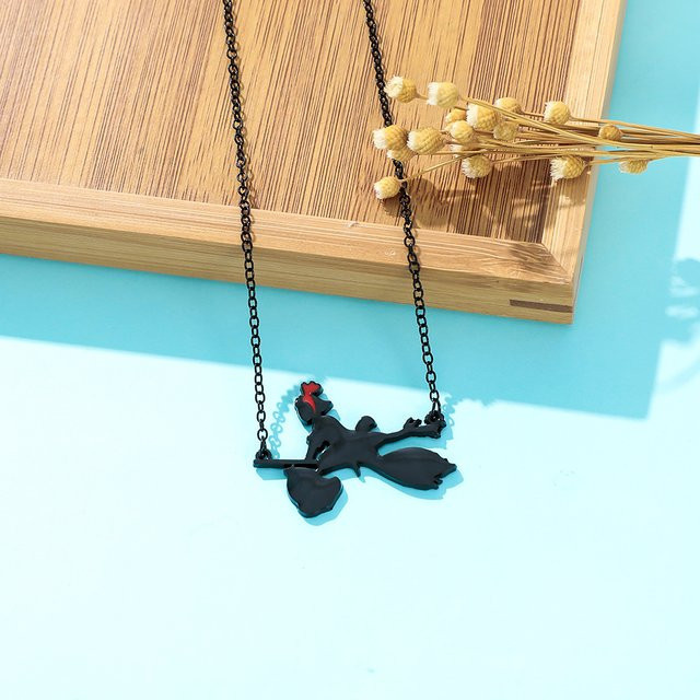 TAKARA TOMY Halskette, Schwarzer Besen Hexe Anhänger, Schwarz, Unisex - Bild 1