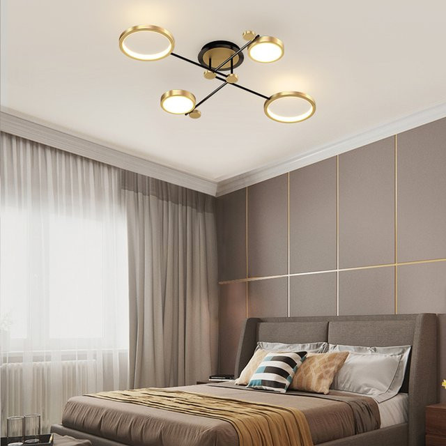 IRALAN Nordic Pendelleuchte mit integriertem LED in Gold und Schwarz dimmbar mit Fernbedienung - Bild 1