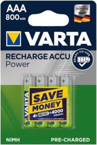 Varta Power Accu AAA Micro NiMH Akku 800 mAh, 4er Pack, Multicolor - Bild 2