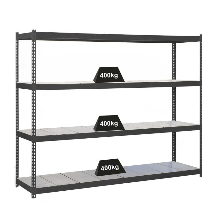 PROREGAL Schwerlastregal Metal Beast Four in Anthrazit, H x B x T: 200 x 240 x 60 cm, Fachlast 400 kg, pulverbeschichtetes Metall mit verstellbaren Fachböden - Bild 2