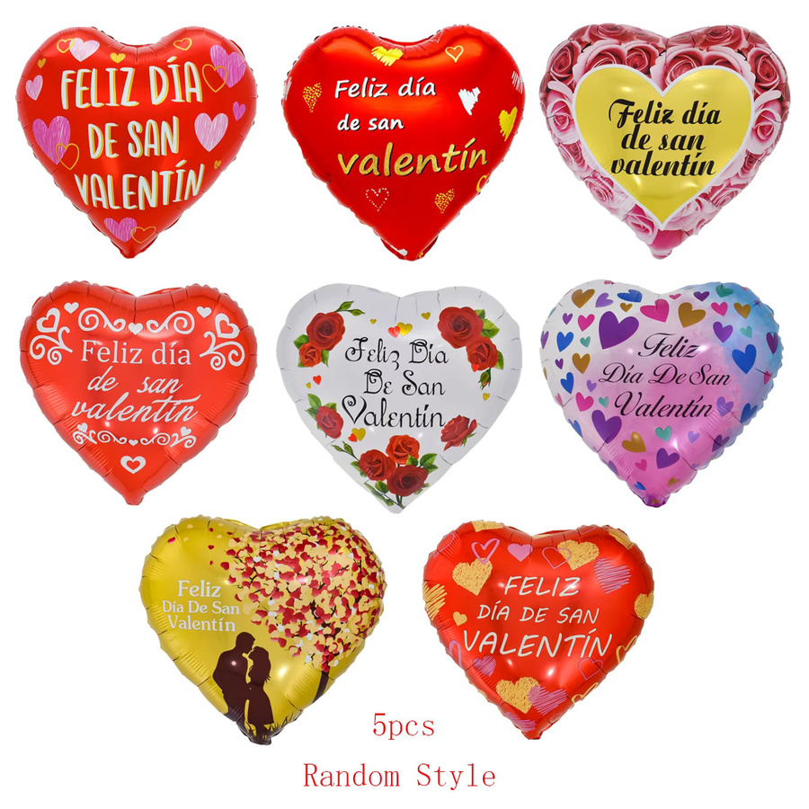 EACH PARTY Set aus 10 bunten Herzform Folienballons mit Spanisch Happy Valentinstag Aufdruck zur Valentinstagsdekoration - Bild 3