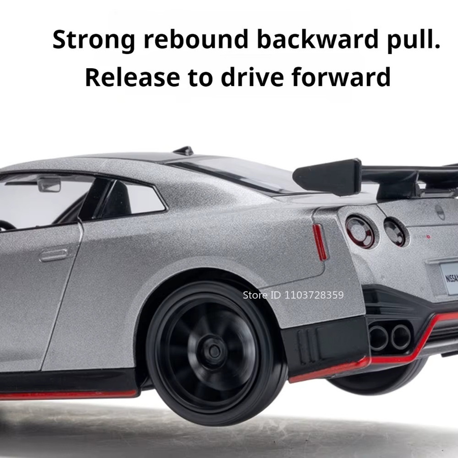 MAKEDA Nissan GT-R Nisom Sportwagen-Modell, 1:32, Metalldruckguss, mit Licht und Musik - Bild 3