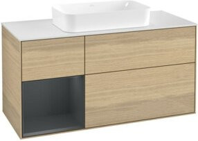 V&B Waschtischunterschrank Finion Wandbeleuchtung in Braun mit Eichenoptik, B/T/H: 120 x 60 cm - Bild 1