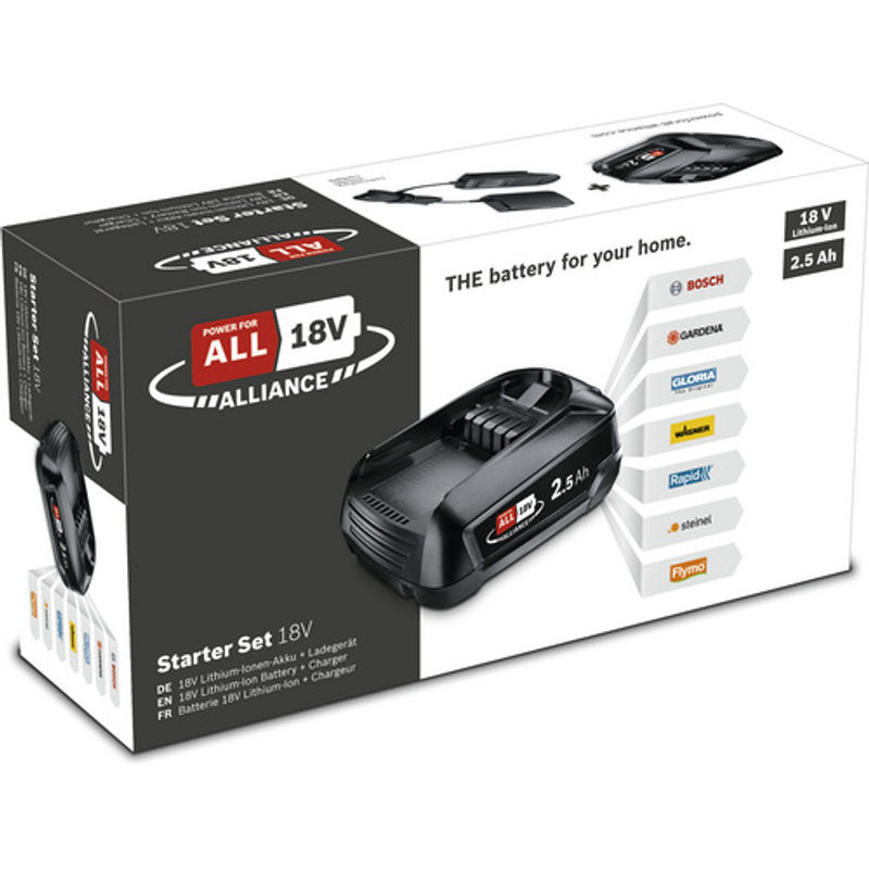 Bosch Home and Garden 18V Starter-Set mit 2,5Ah Li-Ion Akku und AL 18V-20 Ladegerät, schwarz - Bild 2