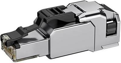 Telegärtner RJ45-Steckverbinder MFP8-SL T568 B Cat.6A feldkonfektionierbar, Farbe: Silber - Bild 1