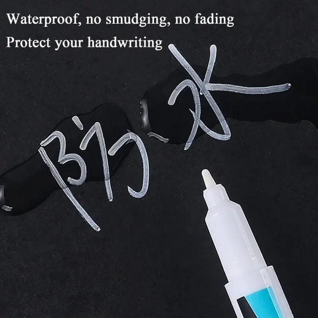 LUSQI Marker Stifte in Weiß mit wasserfester Tinte für Kunst, Rock, Keramik und Auto - Bild 1
