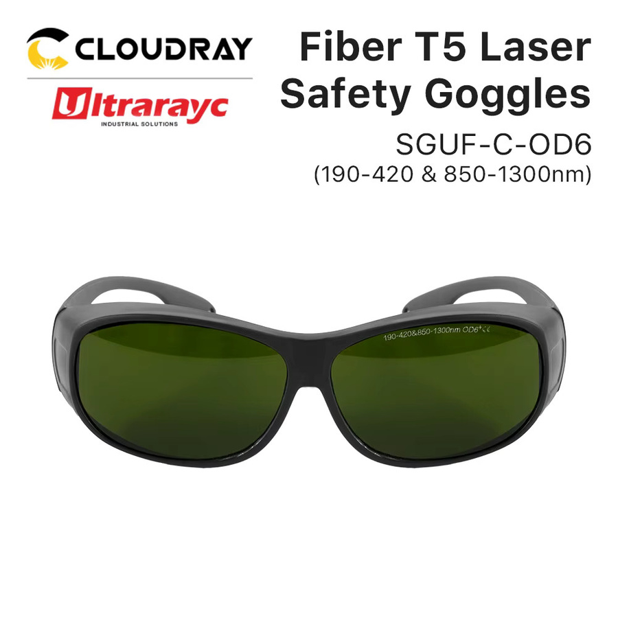 Ultrarayc Laserschutzbrille Stil C für YAG DPSS Faserlaser, Wellenlängenbereich 850 nm bis 1300 nm, Farbe Grün/Schwarz, getönt - Bild 1