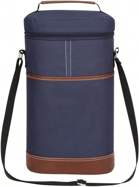 Tragbare Thermoschutz-Lunchtasche MTMA in Schwarz, runde Eistasche für Rotwein und Mittagessen, B/T/H: 20 x 10 x 33 cm - Bild 1