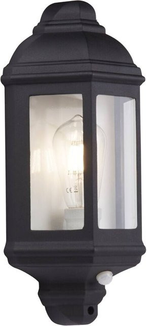 Wandaußenleuchte Laternen-Design in Schwarz und Weiß mit klarem Glas, B/H/T: 17 x 36 x 10 cm - Bild 1