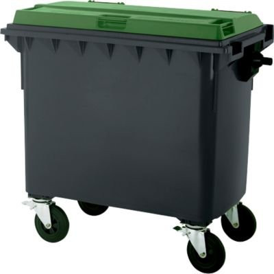 SSI Schäfer Müllcontainer MGB 660 FD aus Kunststoff, 660 l, schwarzgrün - Bild 1