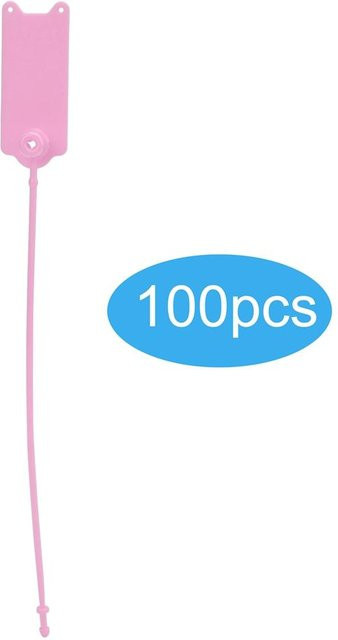 100 Stück ZuiyouSports Einweg-Kabelband Selbstverriegelnder Diebstahlschutz für Kleidung Koffer und Taschen in Pink, Länge: 195 mm - Bild 1