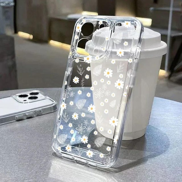 Transparente Handyhülle mit Blumenblatt-Design für Samsung Galaxy S25 FE, S26 Ultra, S25, A57 5G, A56, A55, A36, A26, A16, A07 aus TPU - Bild 1
