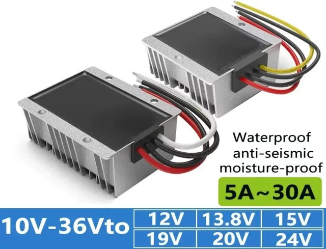 Kangwobei DC/DC Buck-Boost Spannungsregler Modul in Silber für 10-36V bis 12V 13,8V 15V 19V 20V 24V mit 5A-30A Stromversorgung - Bild 1