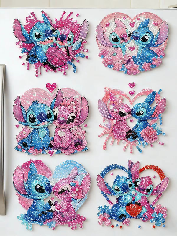 Disney Lilo & Stitch Angel Diamond Art Kühlschrankmagnet DIY Diamantmalerei in Multicolor - Bild 4