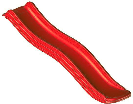 Intergard Wellenrutsche mit Sprühfunktion aus HDPE-Kunststoff, rot, Höhe: 175 cm - Bild 1
