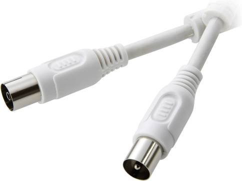 SpeaKa Professional Antennen Anschlusskabel mit Ferritkern, 1,50 m, Weiß - Bild 1
