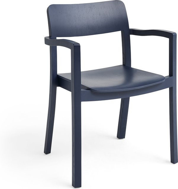 HAY Pastis Armlehnstuhl aus lackiertem Massivholz in Blau - Bild 1